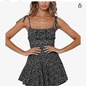 Women floral wide leg short romper spaghetti strap